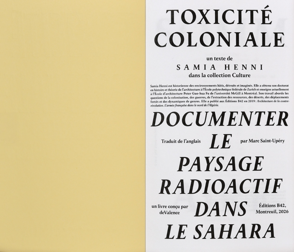 Toxicité coloniale — interior view